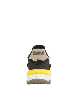 Sneakers uomo Munich Doro 62 in pelle e tessuto giallo grigio nero in UOMO