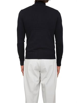 Maglia Antony Morato slim fit in misto viscosa blu con patch logata e zip in UOMO