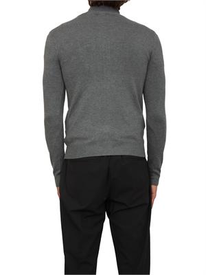 Maglia Antony Morato slim fit in misto viscosa grigia con patch logata e zip in UOMO