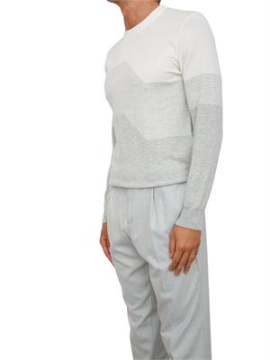 Maglia Antony Morato regular fit in misto lana merino bianca e motivo geometrico grigio in UOMO