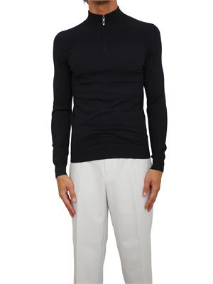 Maglia slim fit Antony Morato in misto viscosa blu con mezza zip in UOMO