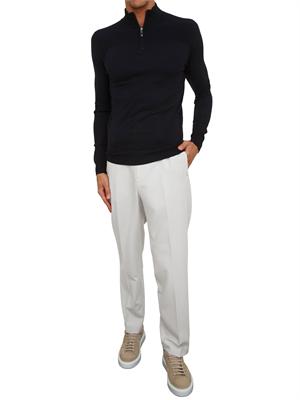 Maglia slim fit Antony Morato in misto viscosa blu con mezza zip in UOMO