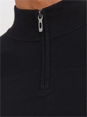 Maglia slim fit Antony Morato in misto viscosa blu con mezza zip in UOMO