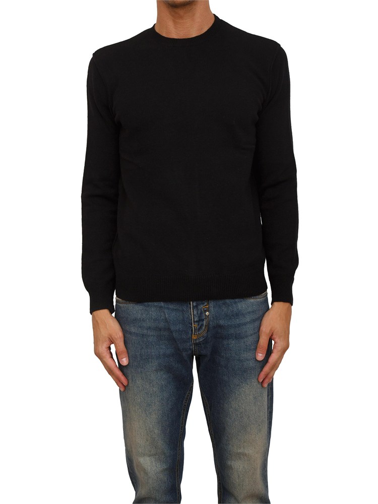 Maglia Antony Morato in misto lana nera con cuciture giromanica e dietro
