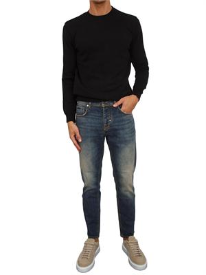 Maglia Antony Morato in misto lana nera con cuciture giromanica e dietro in UOMO