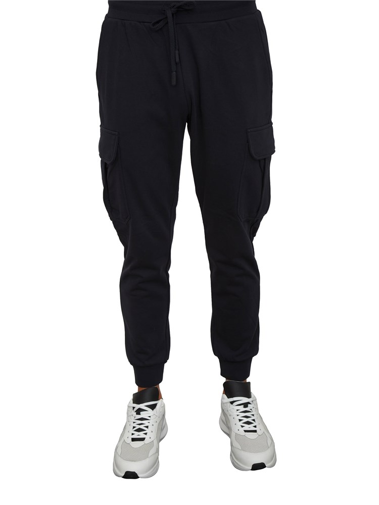 Pantaloni in felpa Antony Morato con tasche cargo in misto cotone interlock blu