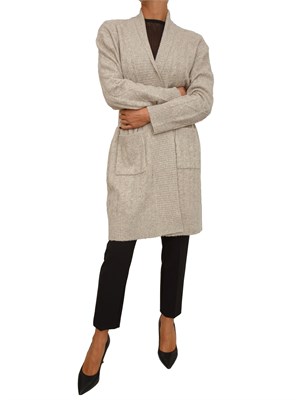Cardigan donna Fracomina in tessuto beige lavorato in DONNA