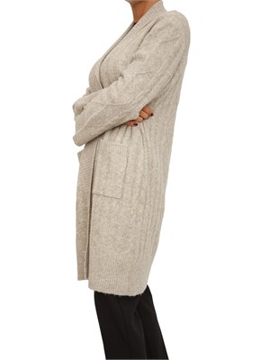Cardigan donna Fracomina in tessuto beige lavorato in DONNA