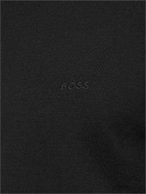 Maglia girocollo Boss in lana vergine nera in UOMO