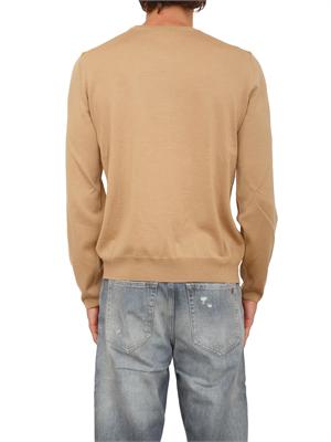 Maglia girocollo Boss in lana vergine cammello in UOMO