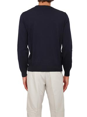 Maglia girocollo Boss in lana vergine blu in UOMO