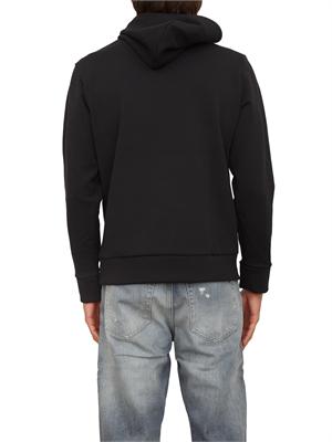 Felpa cappuccio Boss uomo in misto cotone nero in UOMO