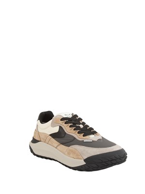 Sneakers uomo Voile Blanche in tessuto tecnico grigio e suede in UOMO