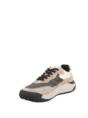 Sneakers uomo Voile Blanche in tessuto tecnico grigio e suede in UOMO