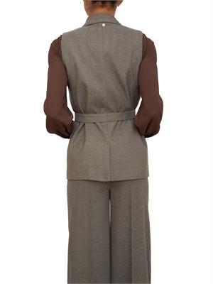 Gilet Liu Jo donna in viscosa stretch motivo chevron grigio marrone in DONNA