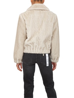 Pelliccia bomber Liu Jo donna in teddy avorio con trecce in DONNA