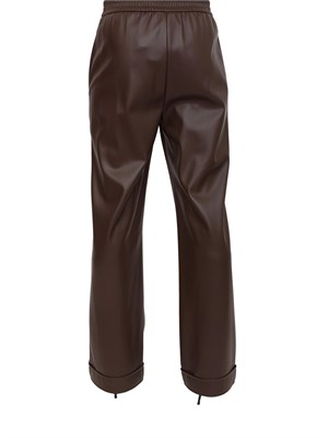 Pantaloni Liu Jo donna in tessuto spalmato effetto pelle marrone in DONNA