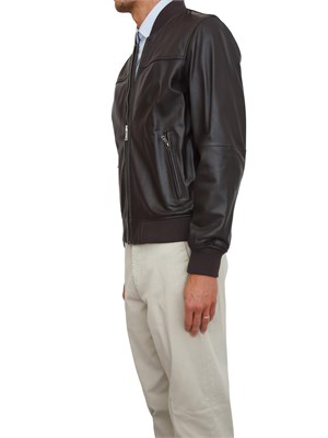 Giubbino bomber Liu Jo uomo in pelle marrone in UOMO