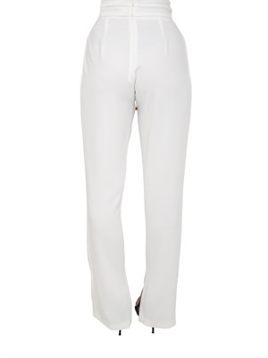 Pantaloni Elisabetta Franchi in crêpe avorio con coulisse in DONNA