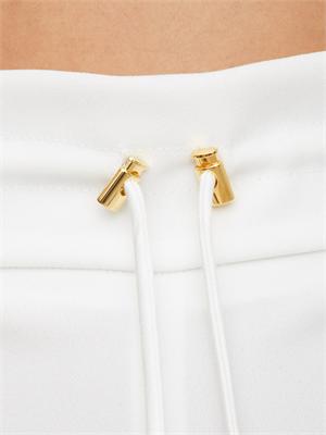Pantaloni Elisabetta Franchi in crêpe avorio con coulisse in DONNA