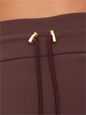 Pantaloni Elisabetta Franchi in crêpe bordeaux con coulisse in DONNA