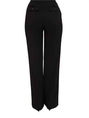 Pantaloni Elisabetta Franchi in crêpe nero con dettagli smoking in DONNA