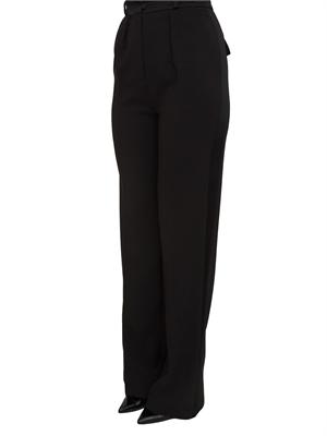 Pantaloni Elisabetta Franchi in crêpe nero con dettagli smoking in DONNA