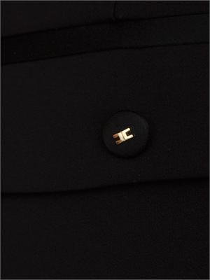 Pantaloni Elisabetta Franchi in crêpe nero con dettagli smoking in DONNA
