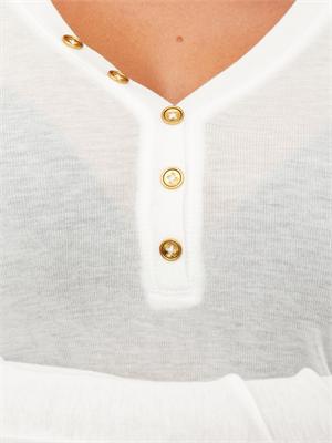 Maglia Elisabetta Franchi in jersey avorio con bottoni in DONNA