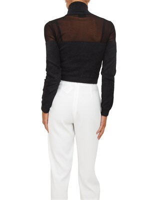 Dolcevita Elisabetta Franchi in maglia nera con logo gioiello in DONNA