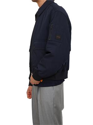 Giubbino Boss uomo in tessuto tecnico idrorepellente blu in UOMO
