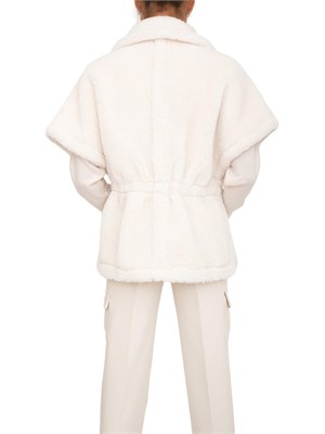 Cappa gilet Blugirl in faux fur bianco con cinturino in DONNA