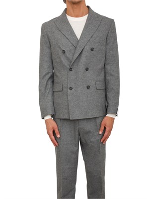Giacca doppiopetto Paolo Pecora in fresco lana grigia melange in UOMO