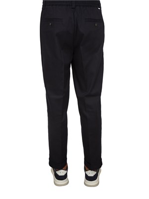 Pantalone chino Paolo Pecora in gabardina blu con coulisse in UOMO