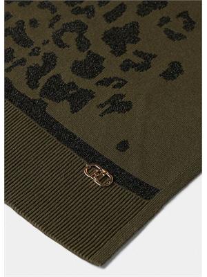 Sciarpa Liu Jo in viscosa e lurex verde motivo animalier in DONNA