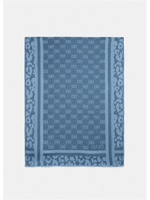 Stola Liu Jo in viscosa e lurex azzurra logo monogram in DONNA