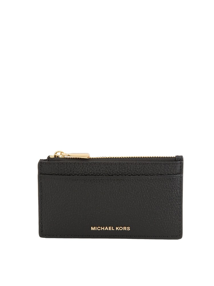 Portafogli Jet Set di Michael Michael Kors in pelle martellata nera
