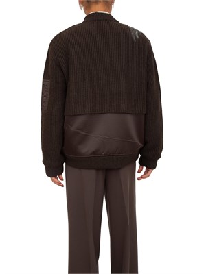 Bomber Blugirl in maglia e duchesse marrone con cristalli in DONNA