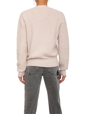 Cardigan Blugirl in lana cipria con rosa removibile in DONNA