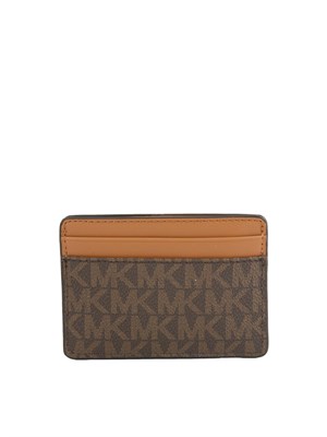 Porta carte Jet Set di Michael Michael Kors in pelle marrone logo in DONNA
