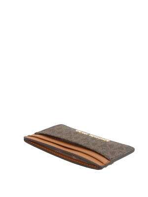 Porta carte Jet Set di Michael Michael Kors in pelle marrone logo in DONNA