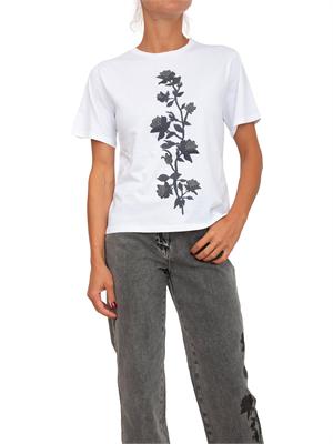 T-shirt Blugirl in cotone bianco con stampa remage in DONNA