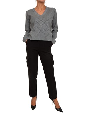 Maglia Blugirl in viscosa grigia punzonata con strass in DONNA