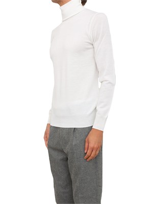 Maglia dolcevita Paolo Pecora in lana merino bianca in UOMO