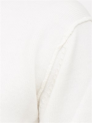 Maglia girocollo Paolo Pecora in lana merino bianca in UOMO