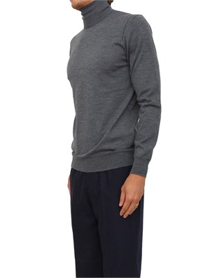 Maglia dolcevita Paolo Pecora in lana merino grigia in UOMO