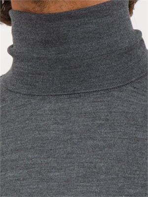 Maglia dolcevita Paolo Pecora in lana merino grigia in UOMO
