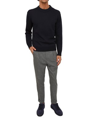 Maglia girocollo Paolo Pecora in lana merino blu in UOMO