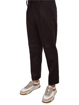 Pantalone chino Paolo Pecora in gabardina marrone con coulisse in UOMO