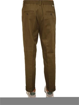 Pantalone chino Paolo Pecora in gabardina verde con coulisse in UOMO